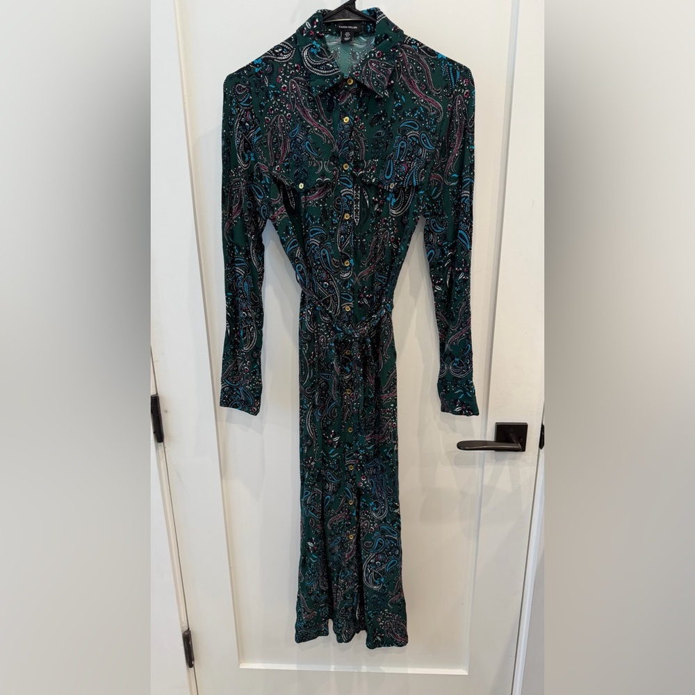 Karen Millen Green Paisley Shirt Dress
